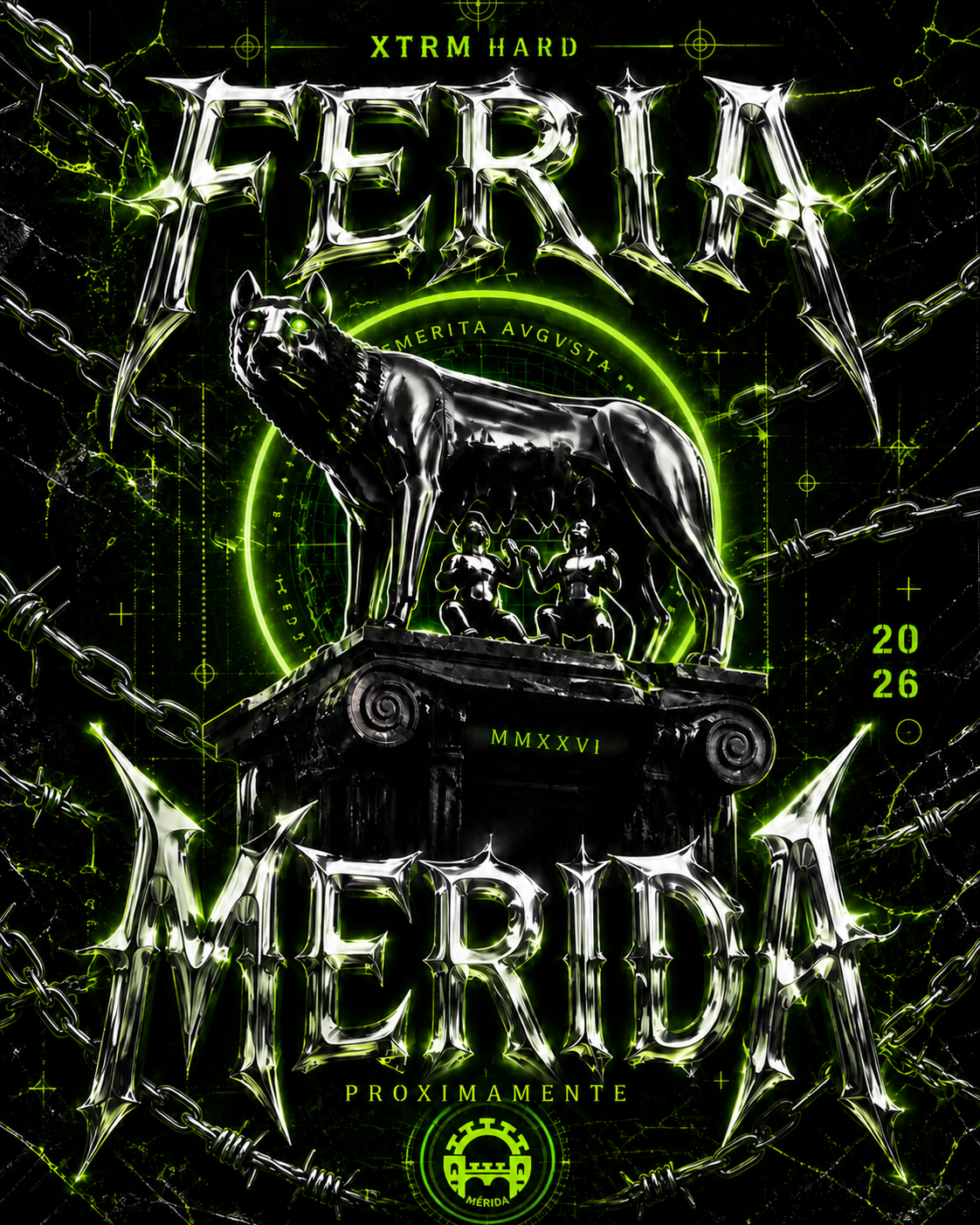 Cartel del próximo evento Feria Mérida 2026 - XTRM HARD Extremadura